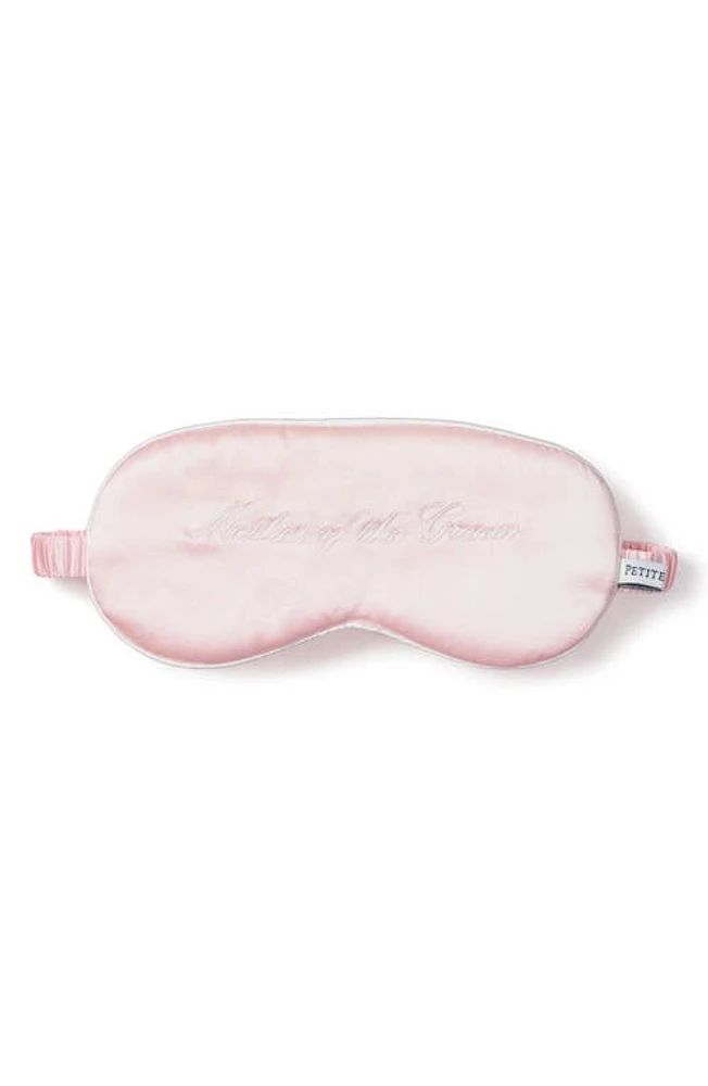 Petite Plume Mother of the Groom Embroidered Silk Sleep Mask in Pink at Nordstrom