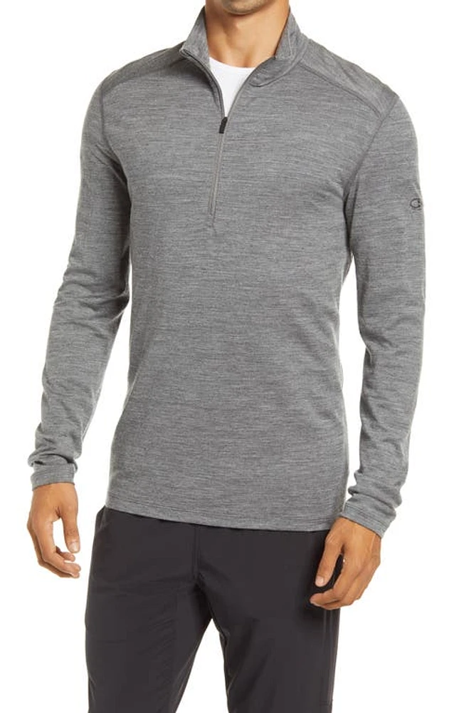 Icebreaker 200 Oasis Wool Half Zip Base Layer in Gritstone Hthr at Nordstrom, Size X-Large