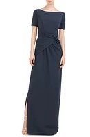 Kay Unger Garbo Gathered Column Gown in Carbon at Nordstrom, Size 4