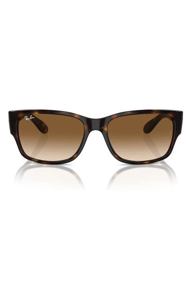 Ray-Ban 58mm Gradient Polarized Rectangular Sunglasses in Havana at Nordstrom