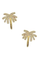 Ettika Crystal Palm Tree Stud Earrings in Gold at Nordstrom