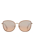 Kate Spade New York maryam 56mm gradient polarized cat eye sunglasses in Red Gold/Silver Mirror Brown at Nordstrom