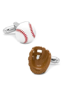 Cufflinks, Inc. Baseball & Glove Cuff Links in White Multi at Nordstrom