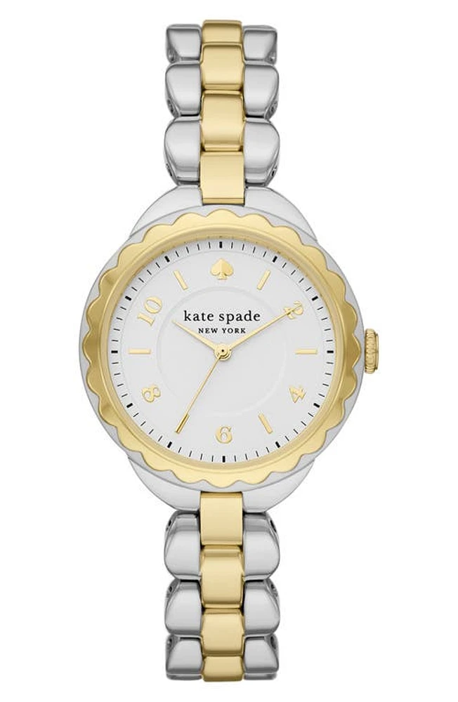 Kate Spade New York morningside scallop bracelet watch in Two-Tone at Nordstrom