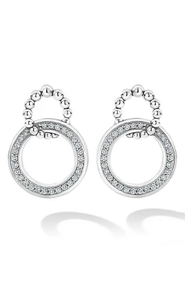 LAGOS Enso Caviar Diamond Circle Drop Earrings in Silver/diamond at Nordstrom