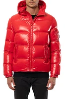 The Recycled Planet Company Reclaimed Down Hooded Jacket in Racing Red at Nordstrom, Size X-Large