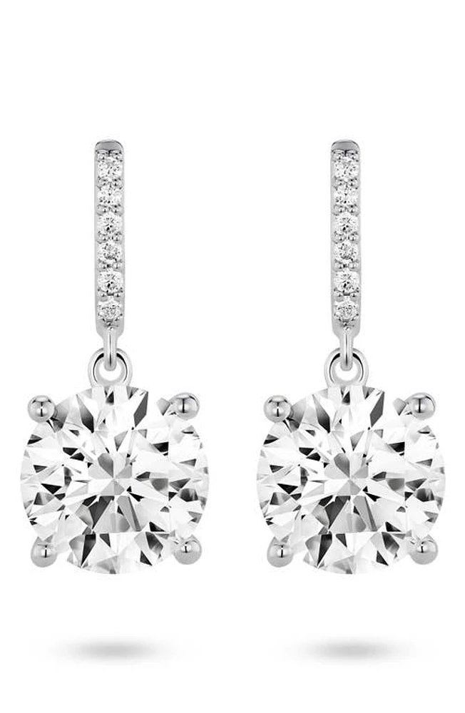 LIGHTBOX Round Lab Grown Diamond Drop Earrings in 4.0Ctw White Gold at Nordstrom