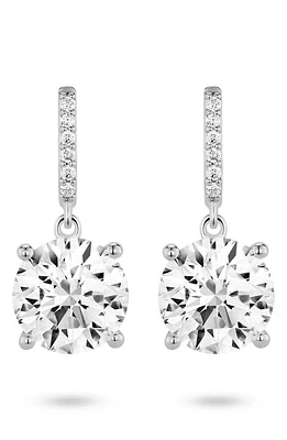 LIGHTBOX Round Lab Grown Diamond Drop Earrings in 4.0Ctw White Gold at Nordstrom