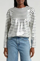 FRAME Stripe Sequin Top Navy Multi at Nordstrom,