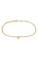 Zoë Chicco Diamond Charm Oval Link Chain Bracelet in 14K Yellow Gold at Nordstrom, Size 7