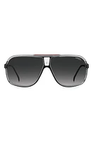 Carrera Eyewear Grand Prix 64mm Polarized Navigator Sunglasses in Black Red/Grey Shaded at Nordstrom