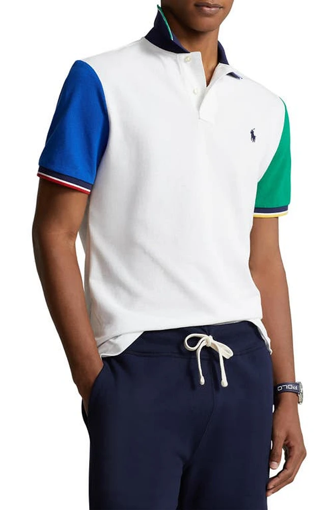 Polo Ralph Lauren Colorblock Piqué White at Nordstrom,