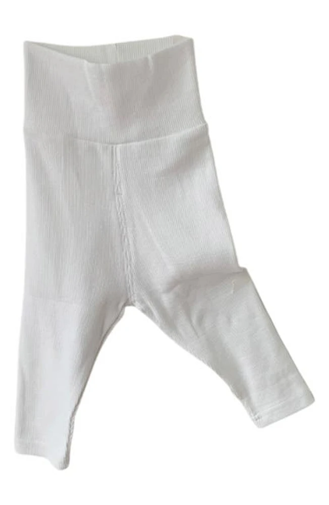 Ashmi & Co. Ayo Rib Cotton Pants in White at Nordstrom, Size 0-3M Us