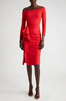 Chiara Boni La Petite Robe Tushana Off the Shoulder Long Sleeve Dress Red at Nordstrom, Us