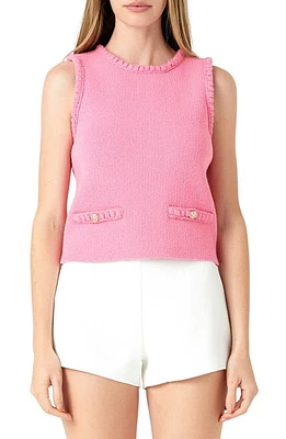 Endless Rose Braided Trim Sleeveless Sweater in Pink at Nordstrom, Size Small