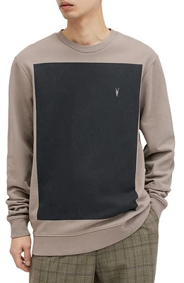 AllSaints Lobke Colorblock Sweatshirt Chestnut Taupe at Nordstrom,