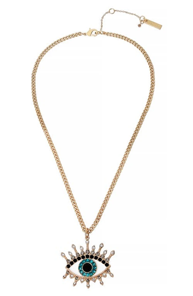 Kurt Geiger London Evil Eye Pendant Necklace in Teal at Nordstrom