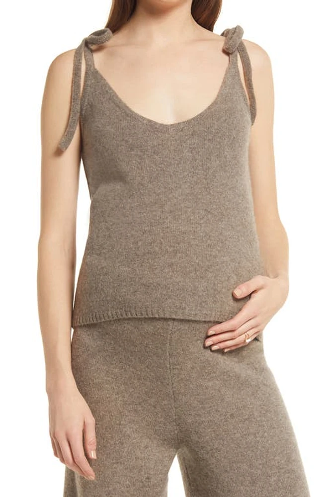 Emilia George Sera Merino Wool Blend Maternity Sweater Camisole in Camel at Nordstrom, Size Large