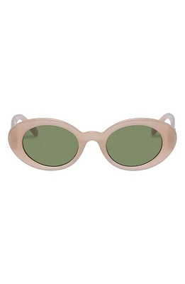 Le Specs Nouveau Vie 50mm Oval Sunglasses in Nude at Nordstrom