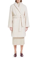 Max Mara Leisure Brava Belted Wool Blend Wrap Coat in Albino at Nordstrom, Size Medium