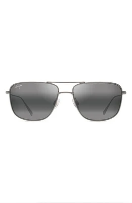 Maui Jim Mikioi 54mm PolarizedPlus2 Aviator Sunglasses in Matte Titanium at Nordstrom