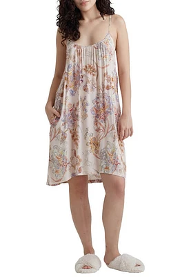 Papinelle Coco Floral Strappy Sateen Nightgown Cream at Nordstrom,