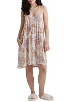 Papinelle Coco Floral Strappy Sateen Nightgown Cream at Nordstrom,