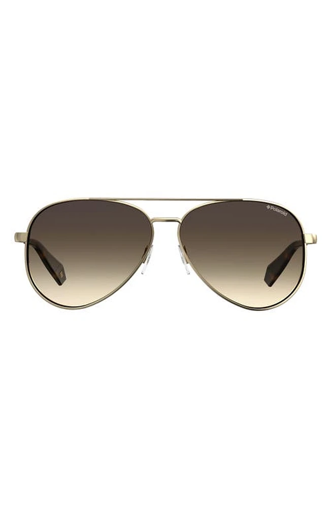 Polaroid 61mm Polarized Aviator Sunglasses in Gold at Nordstrom