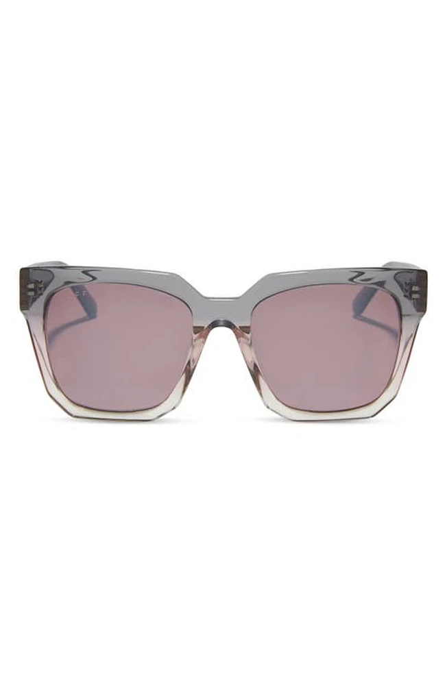 DIFF Ariana II 54mm Gradient Square Sunglasses in Black Smoke To Vintage Crystal at Nordstrom