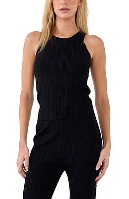 Grey Lab Slick Rib Cutaway Tank in Black at Nordstrom, Size Large