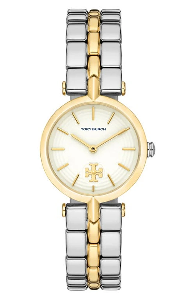 Tory Burch The Kira Two-Tone Bracelet Watch, 30mm at Nordstrom, Size 30 Mm