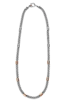 LAGOS Sterling Silver & 18K Gold Rope Necklace in Rose Gold at Nordstrom, Size 16