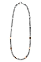 LAGOS Sterling Silver & 18K Gold Rope Necklace in Rose Gold at Nordstrom, Size 16