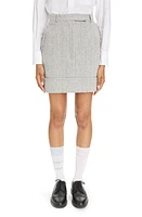 Thom Browne High Waist Fray Edge Tweed Skirt Medium Grey at Nordstrom, Us