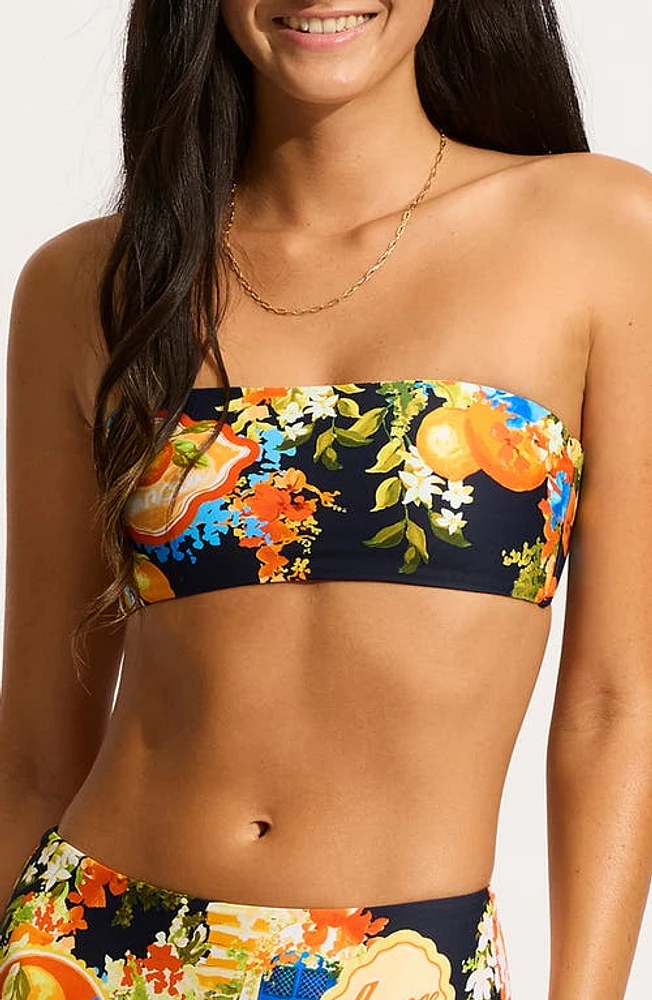 Seafolly Bandeau Bikini Top True Navy at Nordstrom, Us