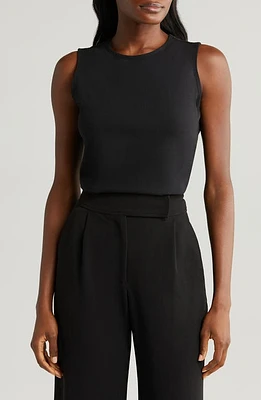 halogen(r) Sleeveless Stretch Cotton Knit Shell Top at Nordstrom,