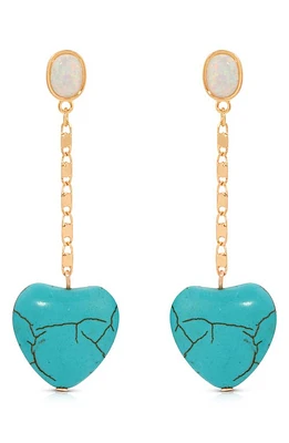 Ettika Heart Drop Earrings in Turquoise at Nordstrom