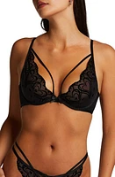 Hunkemöller Pippa Strappy Mesh Underwire Bra Caviar at Nordstrom,