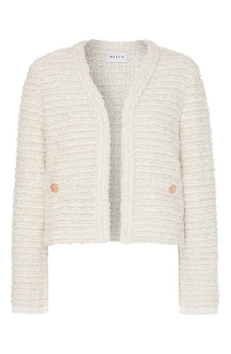 Milly Bouclé Crop Cardigan Ecru Multi at Nordstrom,