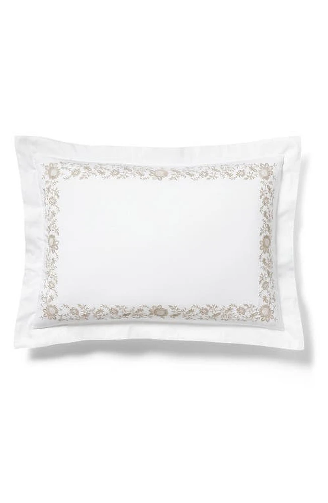 Ralph Lauren Eloise Embroidered Organic Cotton Pillow Sham in True Platinum at Nordstrom