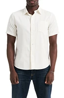 BUCK MASON Draped Twill Short Sleeve Button-Up Shirt Natural at Nordstrom, R