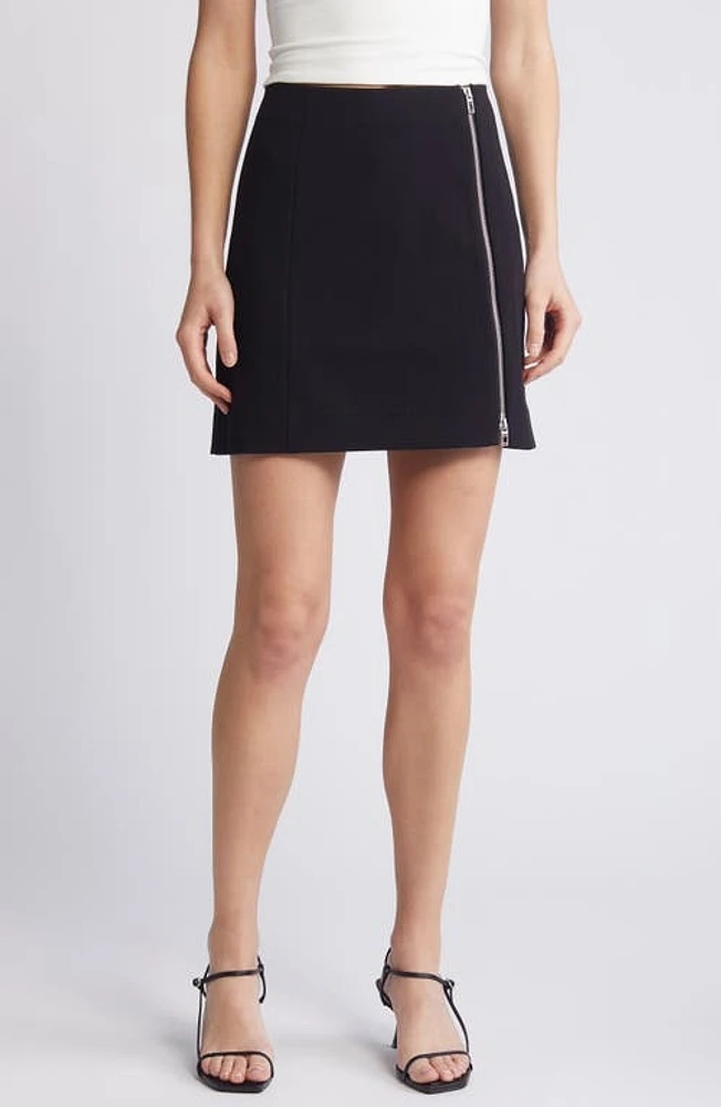 & Other Stories Exposed Zip Miniskirt Black Dark at Nordstrom,