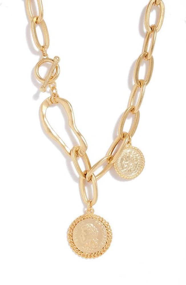 Karine Sultan Coin Drop Necklace in Gold at Nordstrom