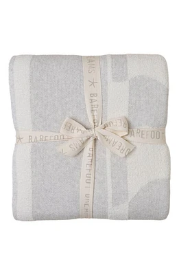 barefoot dreams Sun Waves Cozy Cotton Blend Throw Blanket in Gray-Cream at Nordstrom