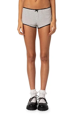 EDIKTED Kendall Polka Dot Microshorts White at Nordstrom,