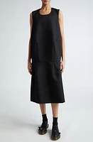 Comme des Garçons Sharp Tricotine Drop Waist Dress in Black at Nordstrom, Size Medium