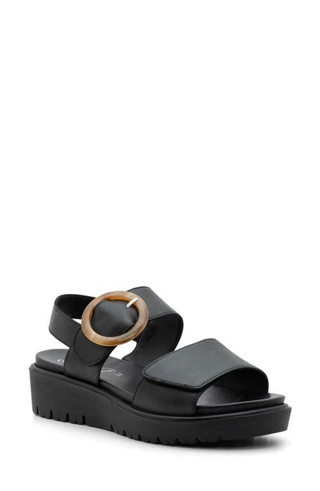 ara Bridgeport Wedge Sandal Black at Nordstrom,