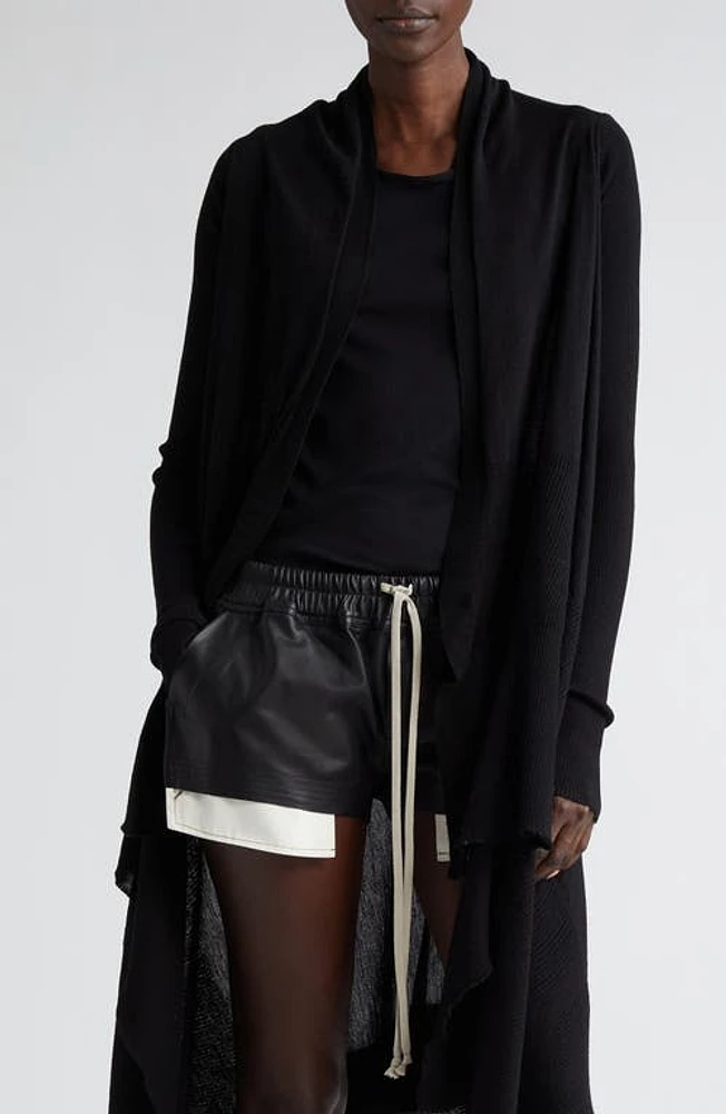 Rick Owens Open Front Long Wool Cardigan at Nordstrom,