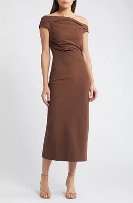 MANGO Ruched Off the Shoulder Sheath Dress at Nordstrom,