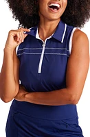 KINONA Sunkissed Jersey Polo Golf Tank Navy Blue at Nordstrom,